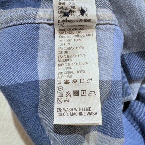 Quicksilver Men’s Flannel Shirt Large Blue/Gray Plaid 100% Cotton - Picture 9 of 9